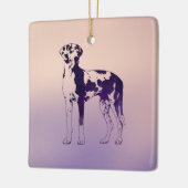 Harlequin Great Dane Keramisch Ornament (Links)
