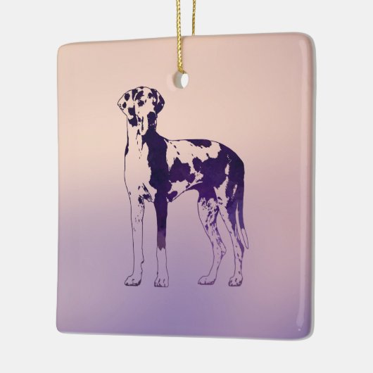 Harlequin Great Dane Keramisch Ornament (Links)