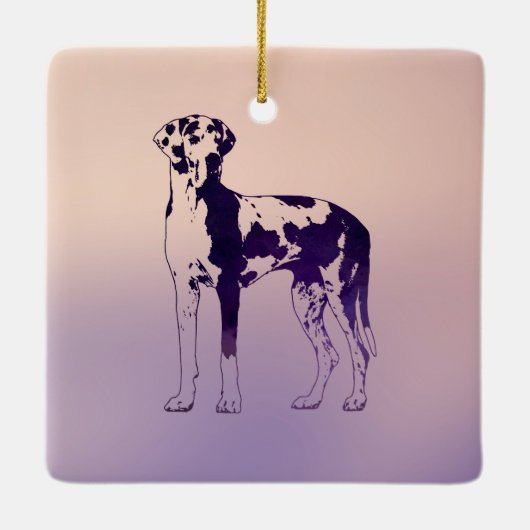 Harlequin Great Dane Keramisch Ornament (Achterkant)