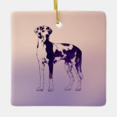 Harlequin Great Dane Keramisch Ornament (Voorkant)