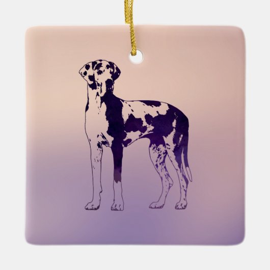 Harlequin Great Dane Keramisch Ornament (Voorkant)