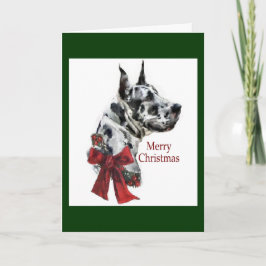 Harlequin Great Dane-kerstcadeaus Feestdagen Kaart