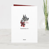 Harlequin Great Dane-kerstcadeaus Feestdagen Kaart (Achterkant)