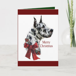 Harlequin Great Dane-kerstcadeaus Feestdagen Kaart