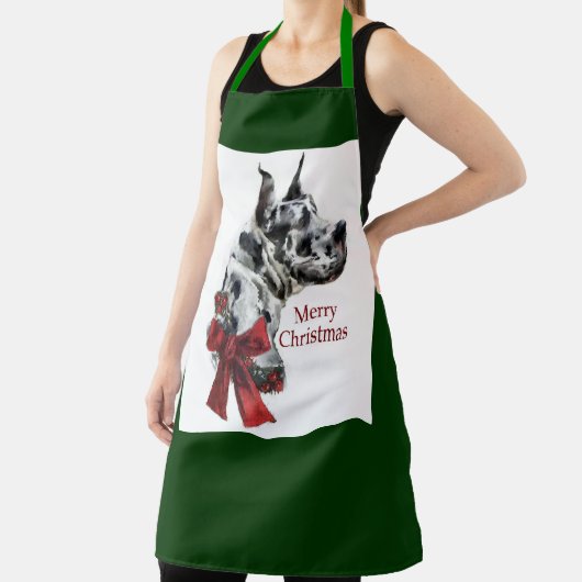 Harlequin Great Dane-kerstcadeaus Schort (Insitu)