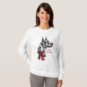 Harlequin Great Dane-kerstcadeaus T-shirt (Voorkant volledig)