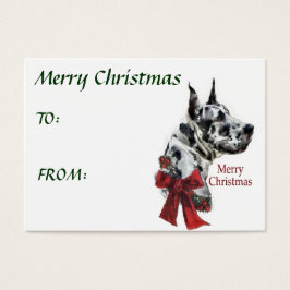 Harlequin Great Dane-kerstcadeaus Visitekaartjes