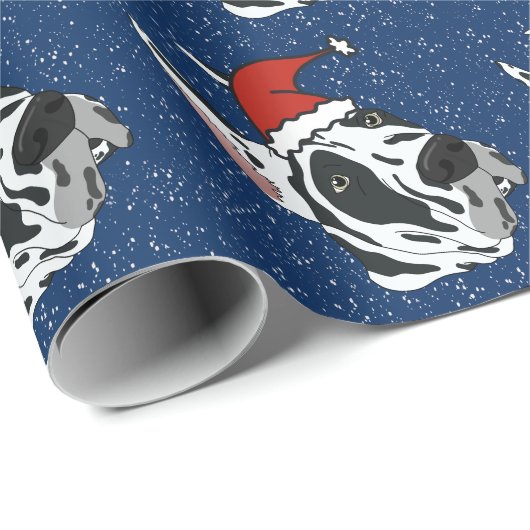 Harlequin Great Dane Kerstmis Cadeaupapier (Rol Hoek)