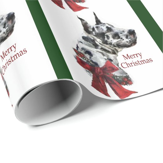 Harlequin Great Dane Kerstmis Cadeaupapier (Rol Hoek)