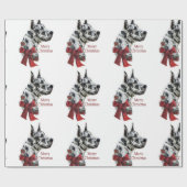 Harlequin Great Dane Kerstmis Cadeaupapier (Vlak)