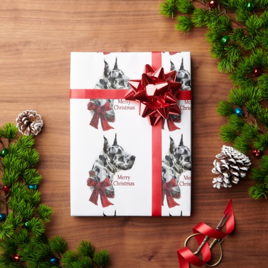 Harlequin Great Dane Kerstmis Cadeaupapier (Feestdagen Geschenken)