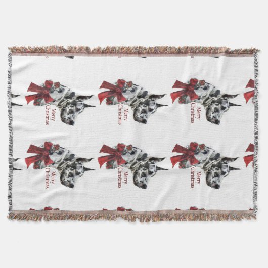 Harlequin Great Dane Kerstmis Deken (Voorkant)