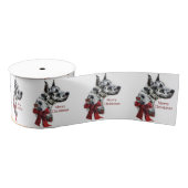 Harlequin Great Dane Kerstmis Grosgrain Lint (Spoel)