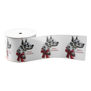 Harlequin Great Dane Kerstmis Grosgrain Lint