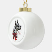 Harlequin Great Dane Kerstmis Keramische Bal Ornament (Rechts)