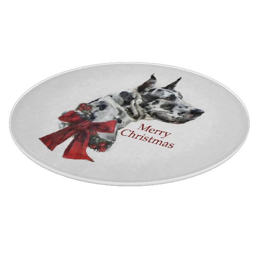 Harlequin Great Dane Kerstmis Snijplank (Hoek)
