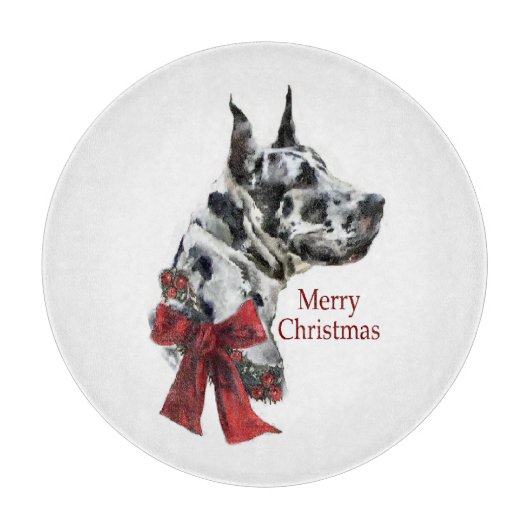 Harlequin Great Dane Kerstmis Snijplank (Voorkant)