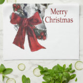 Harlequin Great Dane Kerstmis Theedoek (Gevouwen)