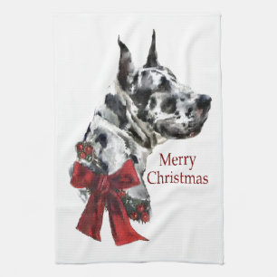 Harlequin Great Dane Kerstmis Theedoek