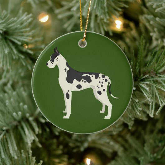 Harlequin Great Dane-kerstversiering Keramisch Ornament (Boom)