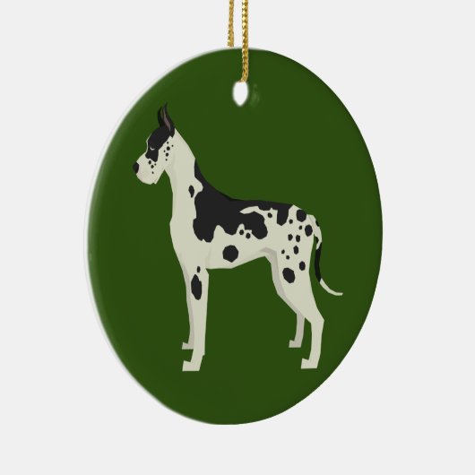 Harlequin Great Dane-kerstversiering Keramisch Ornament (Rechts)