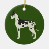Harlequin Great Dane-kerstversiering Keramisch Ornament (Voorkant)