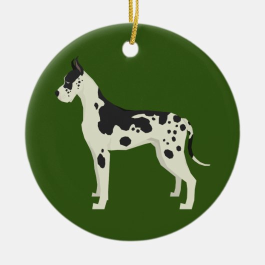 Harlequin Great Dane-kerstversiering Keramisch Ornament (Voorkant)