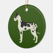 Harlequin Great Dane-kerstversiering Keramisch Ornament (Links)