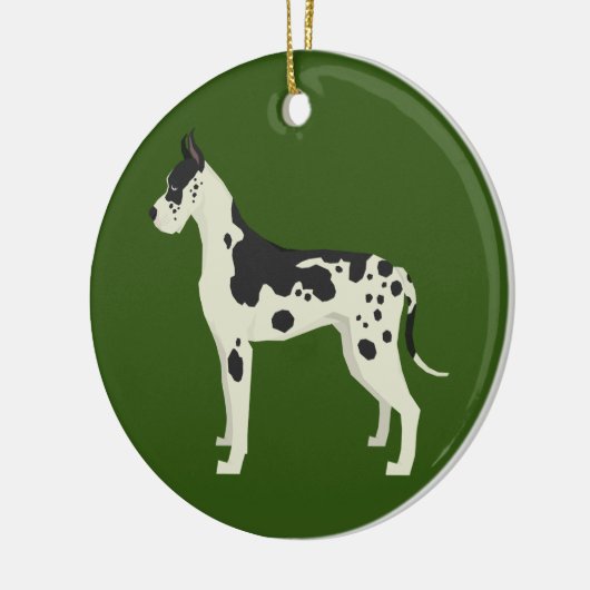 Harlequin Great Dane-kerstversiering Keramisch Ornament (Links)