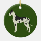 Harlequin Great Dane-kerstversiering Keramisch Ornament (Achterkant)