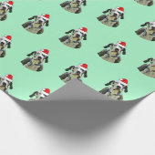 Harlequin Great Dane met Santa Hat Cadeaupapier (Hoek)