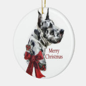 Harlequin Great Dane-Ornament voor kerstcadeaus Keramisch Ornament (Links)