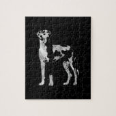 Harlequin Great Dane-pearl en Silver Legpuzzel (Verticaal)