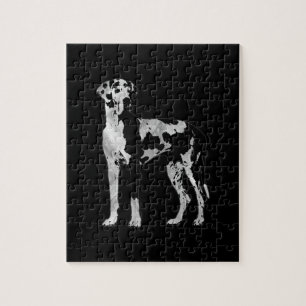 Harlequin Great Dane-pearl en Silver Legpuzzel