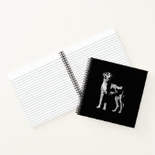 Harlequin Great Dane-pearl en Silver Notitieboek (Binnen)