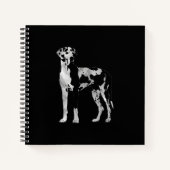 Harlequin Great Dane-pearl en Silver Notitieboek (Voorkant)