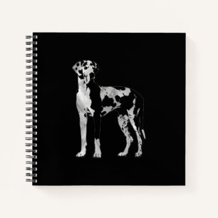 Harlequin Great Dane-pearl en Silver Notitieboek