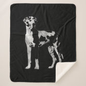Harlequin Great Dane-pearl en Silver Sherpa Deken (Voorkant)