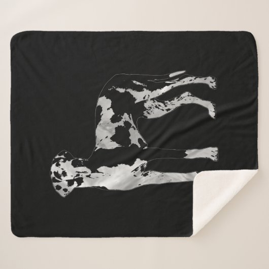 Harlequin Great Dane-pearl en Silver Sherpa Deken (Voorkant (horizontaal))
