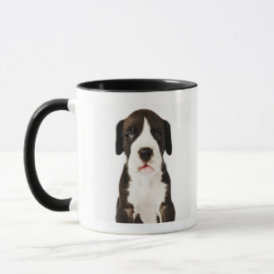 Harlequin Great Dane puppy op witte achtergrond Mok