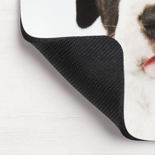 Harlequin Great Dane puppy op witte achtergrond Muismat (Hoek)