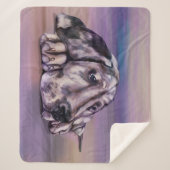 Harlequin Great Dane Puppy Sherpa Deken (Voorkant)