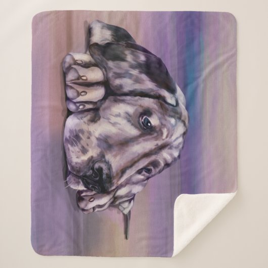 Harlequin Great Dane Puppy Sherpa Deken (Voorkant)