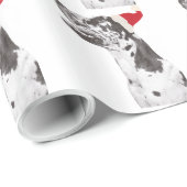 Harlequin Great Dane Santa Hat Wrapping Paper Cadeaupapier (Rol Hoek)