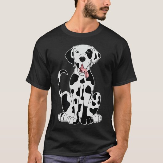Harlequin Great Dane Shirt for Men Women Hondenlie (Voorkant)