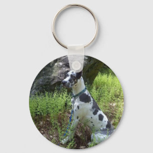 Harlequin Great Dane Sleutelhanger