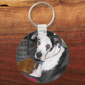 Harlequin Great Dane Sleutelhanger (Voorkant)