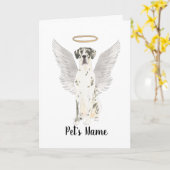 Harlequin Great Dane Sympathy Memorial Kaart (Gele Bloem)