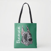 Harlequin Great Dane Tote Bag (Voorkant)