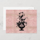 Harlequin Harp Bird Silhouette Briefkaart (Voorkant / Achterkant)